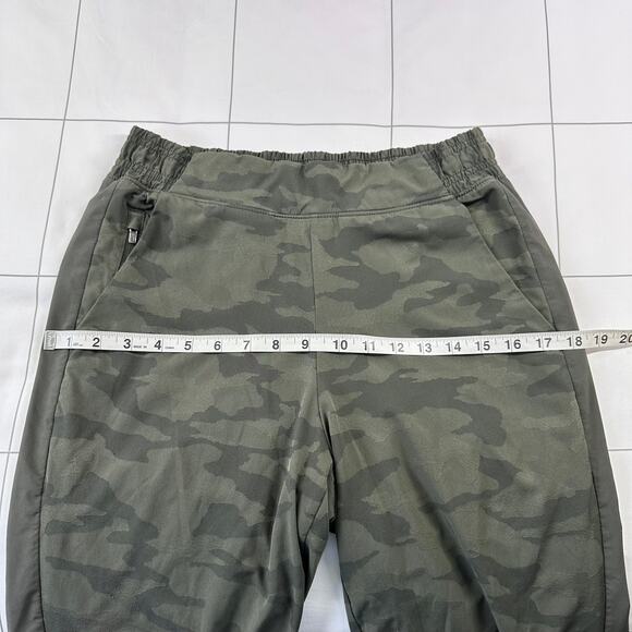 Athleta Pants Womens 6 Green Camo Brooklyn Textured Lined Jogger Athletic Warm - Picture 8 of 12